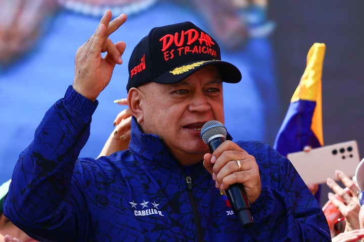 06 January 2026, Venezuela, Caracas: Interior Minister Diosdado Cabello takes part in a rally organized by the ruling party in support of President Nicolas Maduro and his wife Cilia Flores. Photo: Javier Campos/dpa (Photo by Javier Campos/picture alliance via Getty Images)