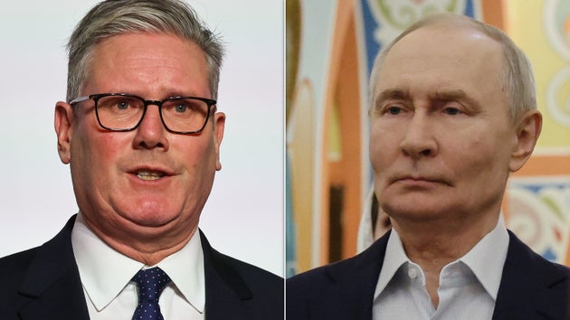 Keir Starmer and Vladimir Putin