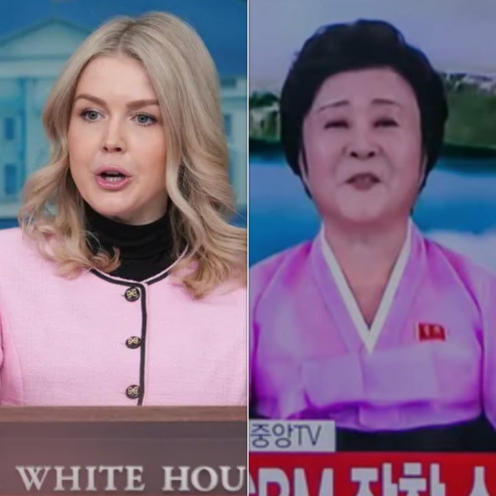 Karoline Leavitts' briefing outfit looks eerily familiar, critics scoff 1 White House Press Secretary Karoline Leavitt, during a press conference on Wednesday (left), was mocked for dressing similarly to North Korean news anchor Ri Chun-hee.