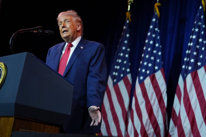 President Donald Trump speaks to House Republican lawmakers during their annual policy retreat, Tuesday, Jan. 6, 2026, in Washington.