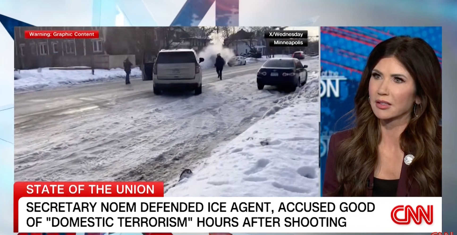 Kristi Noem Falsely Claims ICE Agent Was 'Ran Into' Before Deadly Shooting In Minneapolis