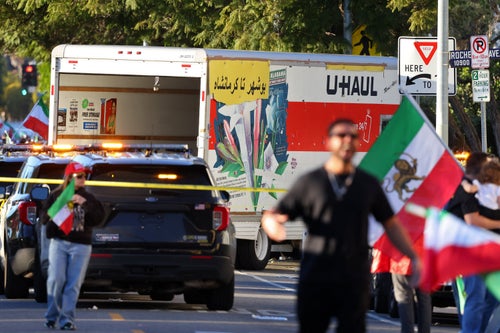Protesters Swarm U-Haul Truck After It Drives Into Anti-Iran Demonstration In L.A.