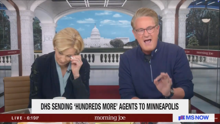 Joe Scarborough shocks his wife and “Morning Joe” co-host Mika Brzezinski by cursing on air.