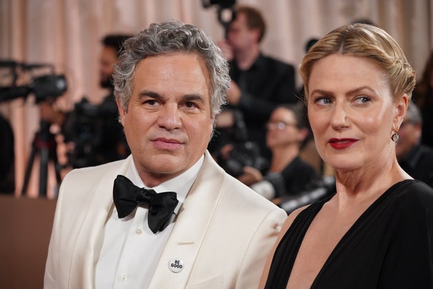 Mark Ruffalo and his wife Sunrise Coigney at the Golden Globes on Sunday night
