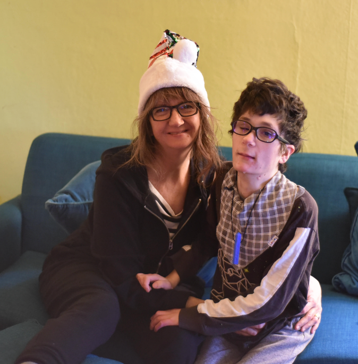 The author and August, age 17, on Christmas 2024.