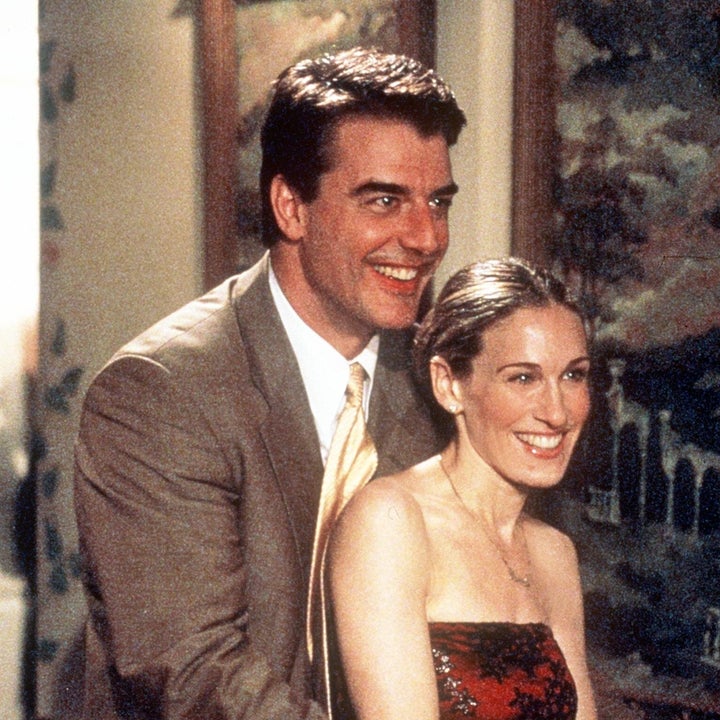 Chris Noth, left, and Sarah Jessica Parker as Mr. Big and Carrie Bradshaw in a 1999 episode of 