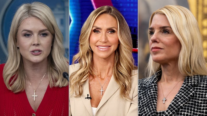 Large and expensive cross necklaces are an accessory staple for many MAGA women, including Leavitt, Lara Trump and Bondi.