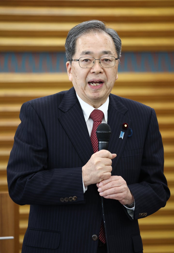 公明党の中央幹事会で発言する斉藤鉄夫代表=1月15日、東京都新宿区