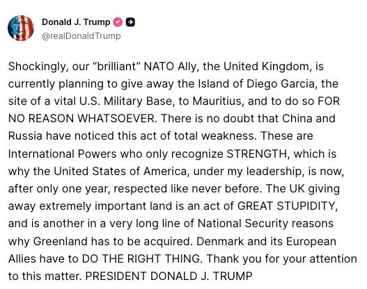 Donald Trump on Truth Social