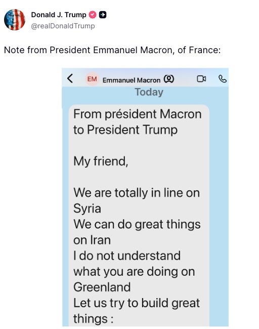 Donald Trump on Truth Social