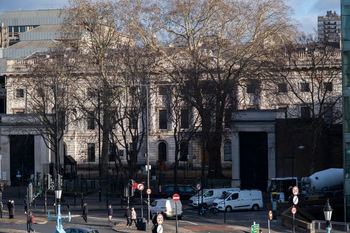 View towards the proposed site for a new Chinese Embassy in the old Royal Mint Court building on 7th January 2026 in London, United Kingdom. (photo by Mike Kemp/In Pictures via Getty Images)