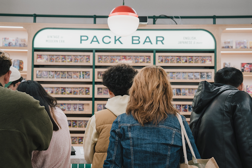 Customers at the "Pack Bar"