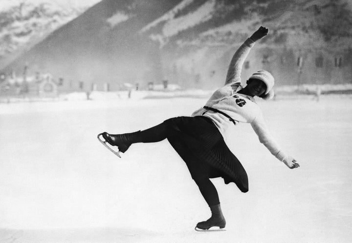 Herma Planck-Szabo of Austria on her way to winning the gold medal in women's figure skating.