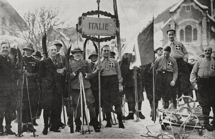 The Italian team during the opening parade.