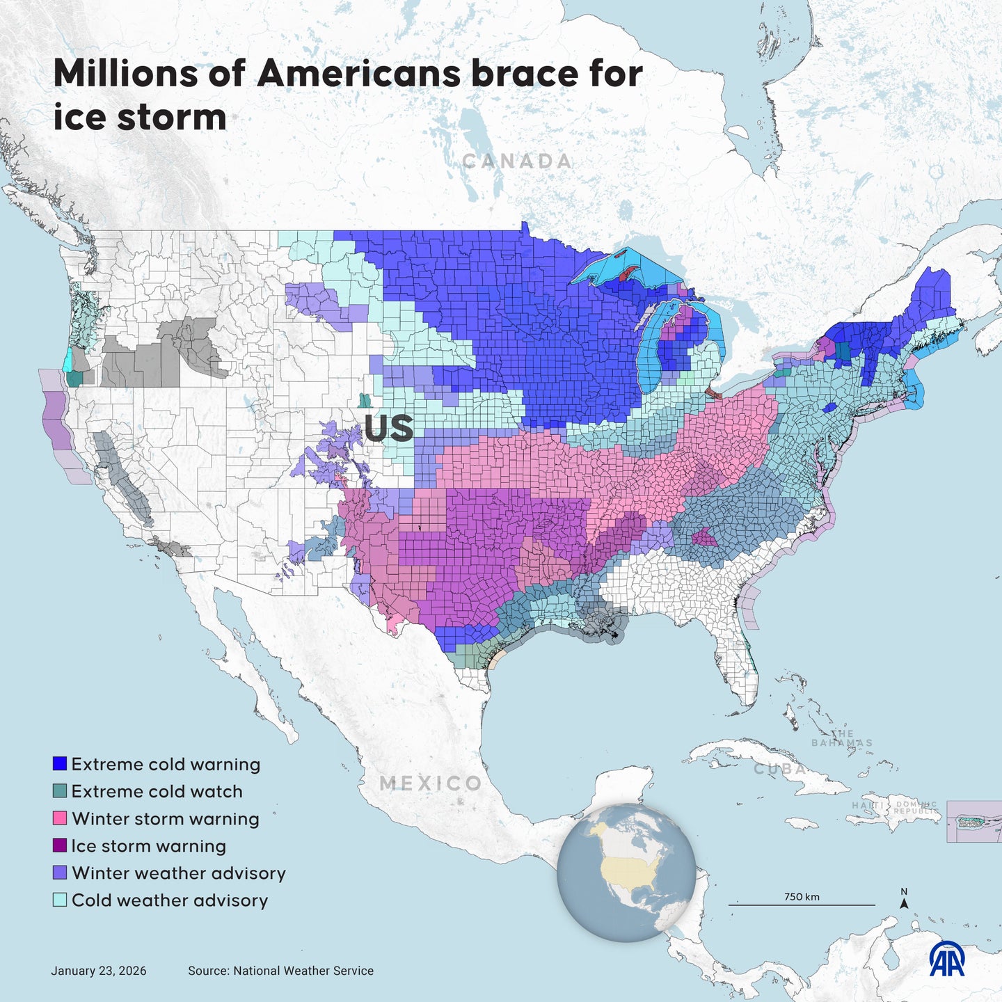 More Than Half The U.S. Threatened With Ice, Snow And Cold In Massive ...