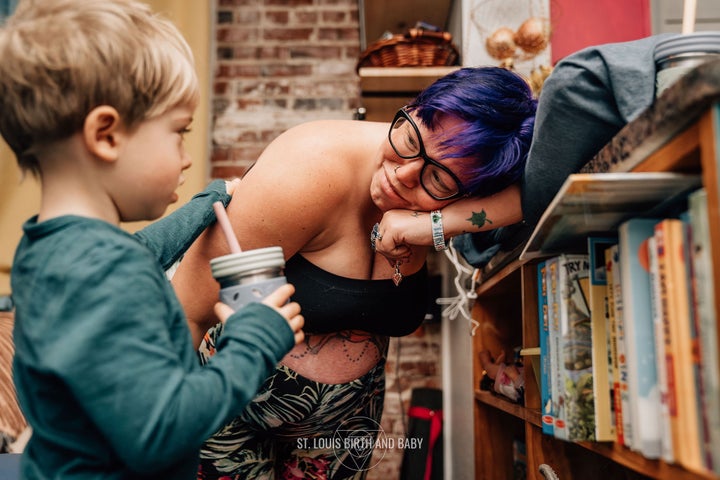 The author with her son.