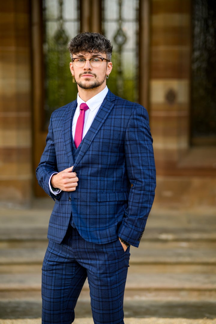 Jack pictured outside The Traitors castle before his elimination