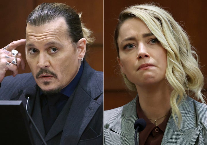 “What has happened to me is an amplified version of what a lot of women live through,” actor Amber Heard, right, says of her yearslong legal battle with ex-husband Johnny Depp. 
