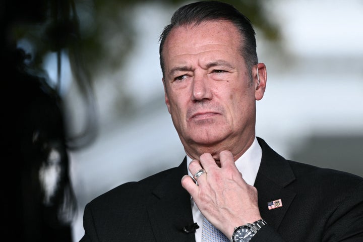 Todd Lyons, acting director of U.S. Immigration and Customs Enforcement, participates in a television interview outside the White House in November.