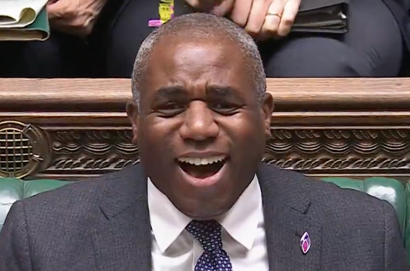 David Lammy laughing at Andrew Griffith.