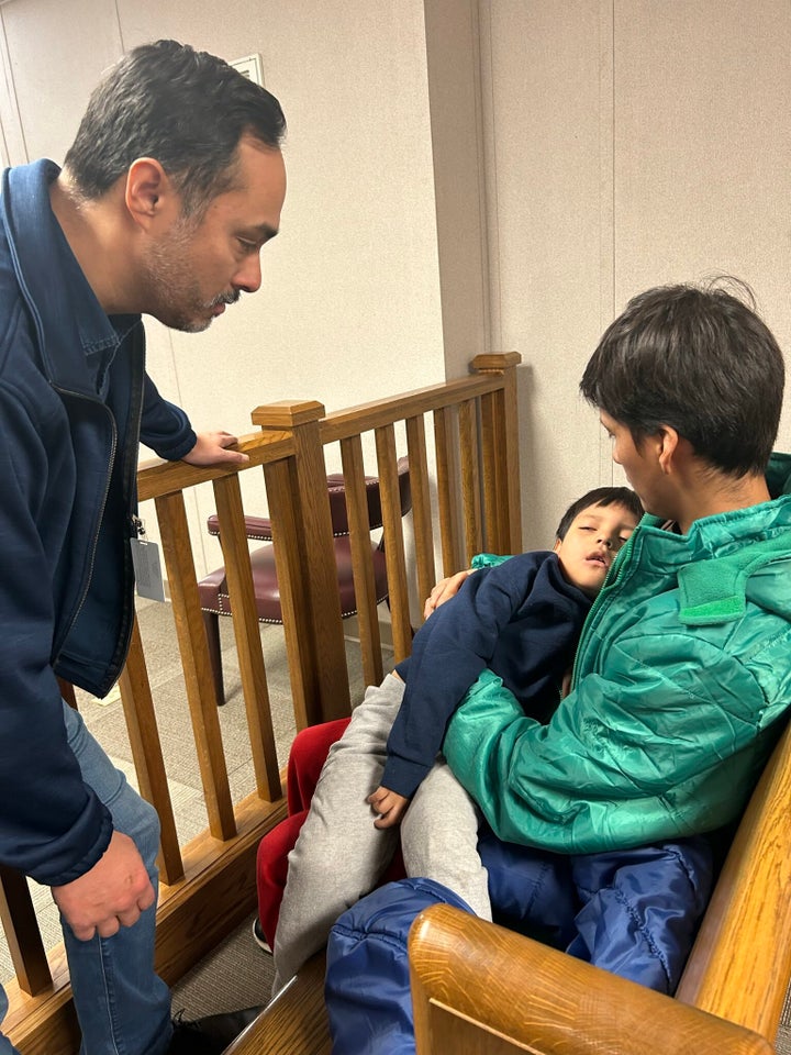 Rep. Joaquin Castro (D-Texas) visits Liam Conejo Ramos and his father in a Texas detention center, a week after ICE agents detained them outside their home in Minneapolis.