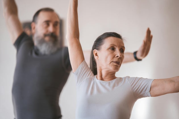 Older couple exercising