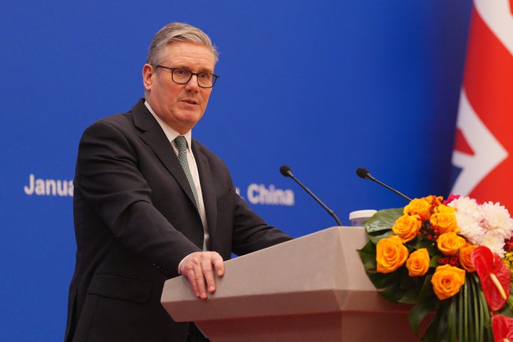 British Prime Minister Keir Starmer speaks during a news conference at the Great Hall of the People in Beijing, Thursday, Jan. 29, 2026. (Carl Court/Pool Photo via AP)