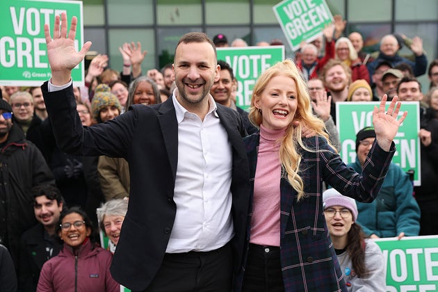 Green Party leader Zack Polanski and Hannah Spencer launch her by-election campaign.