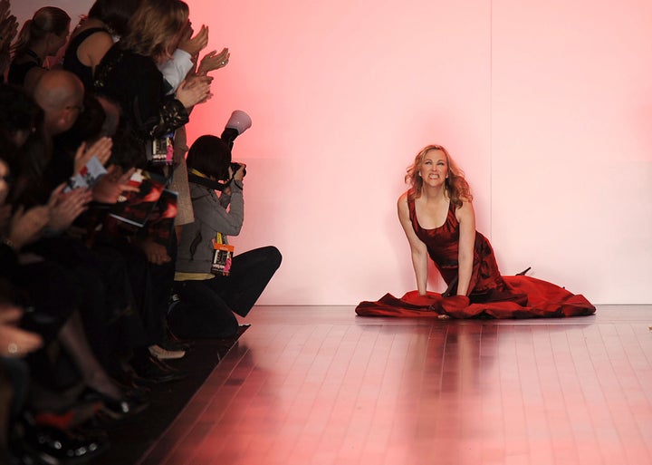 O'Hara walking the runway at L'Oreal Toronto Fashion Week in 2008.