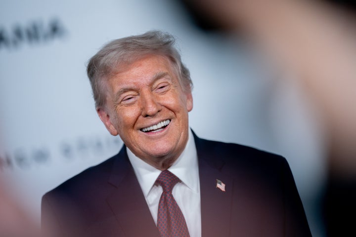 President Donald Trump speaks to members of the media while arriving for the world premiere of "MELANIA" at the Kennedy Center in Washington, DC, US, on Thursday, Jan. 29, 2026. (Stefani Reynolds/Bloomberg via Getty Images)