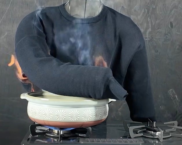 着衣着火の実験映像