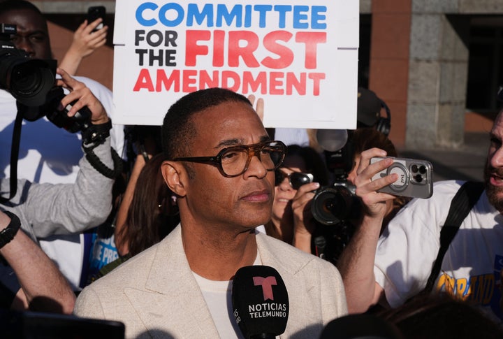 Lemon, seen here speaking to reporters after his hearing in Los Angeles following his Friday arrest.
