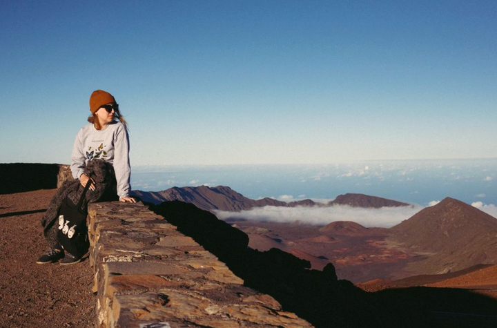 The author on Haleakala in Maui, Hawaii, a month before her first surgery in May 2019.
