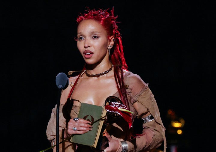 FKA Twigs accepts the award for Best Dance/Electronic Album at the 2026 Grammys on Sunday.