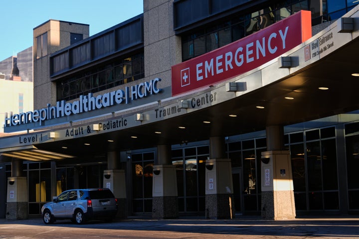 Hennepin County Medical Center's staff determined that running into a wall could not possibly account for the fractures and bleeding throughout the man's brain. The Hennepin County Medical Center emergency department is pictured. 