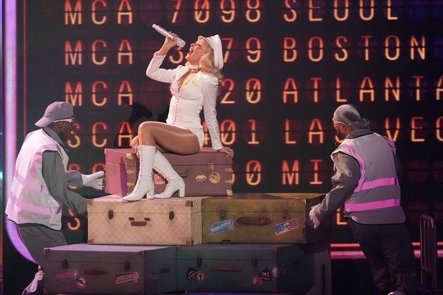 Sabrina Carpenter on stage at the 2026 Grammys