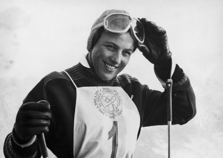 Germany’s Ossi Reichert wins the women’s giant slalom.