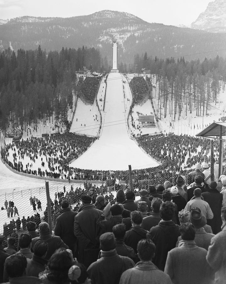 The “Italia” ski jump at the 1956 Games.
