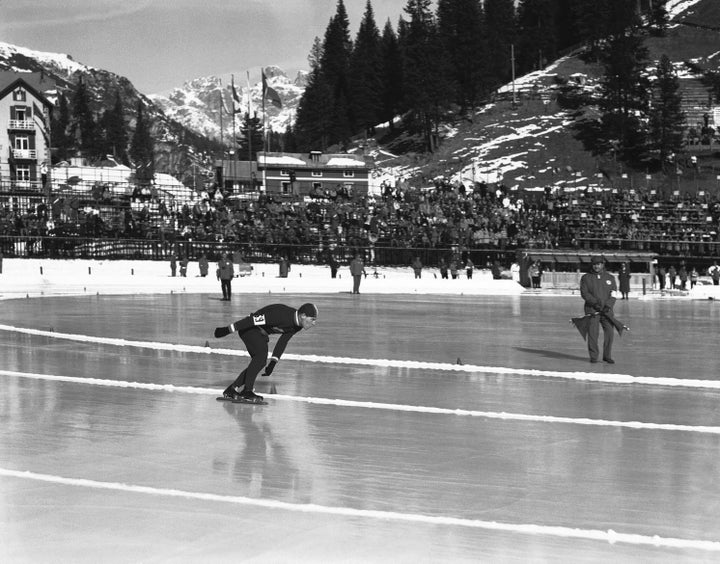 Holland’s Gerardus Maarse in the 500-meter speed skating.