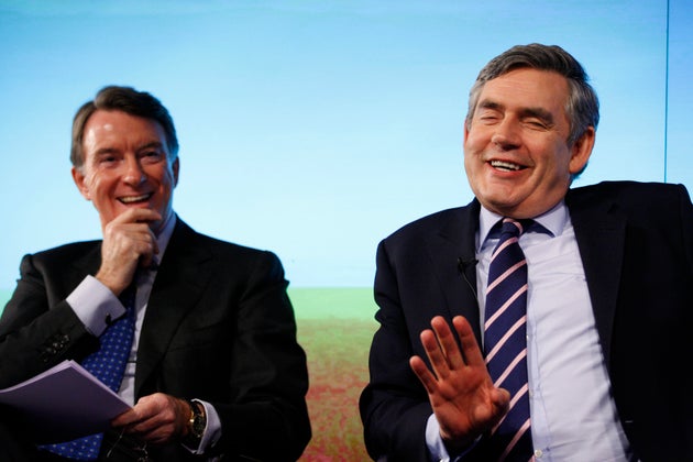 Gordon Brown and Peter Mandelson during the 2010 general election campaign.