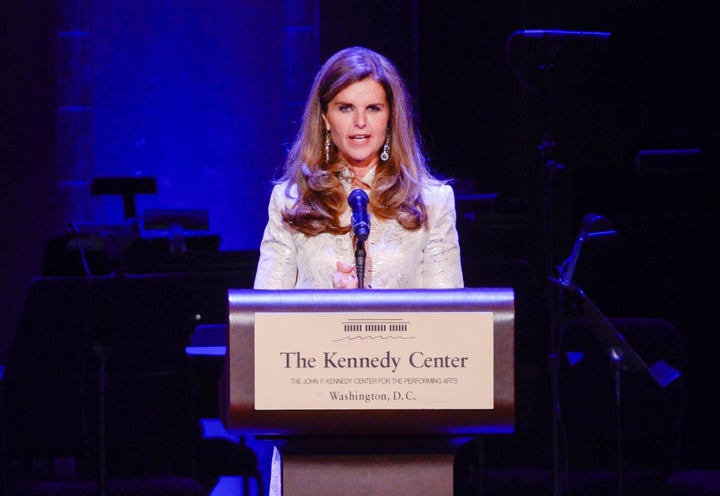 Maria Shriver speaks during the “Sally Ride: A Lifetime of Accomplishment, A Champion of Science Literacy” at the John F. Kennedy Center for Performing Arts on May 20, 2013.