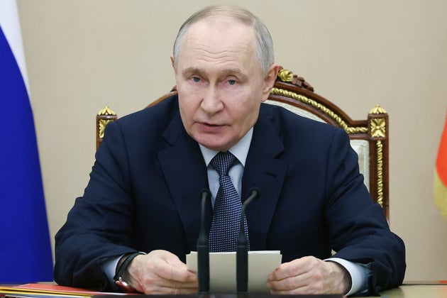 Russian President Vladimir Putin speaks during a meeting of the Commission for Military Technical Cooperation with Foreign States at the Kremlin in Moscow, on Friday, Jan. 30, 2026.