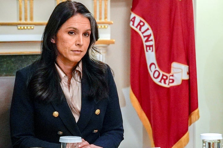Tulsi Gabbard, director of National Intelligence, during a cabinet meeting at the White House in Washington, DC, US, on Tuesday, Dec. 2, 2025. US President Donald Trump said he plans to announce his selection to lead the Federal Reserve in early 2026, fueling further speculation about the next leader of the US central bank. Photographer: Yuri Gripas/CNP/Bloomberg via Getty Images
