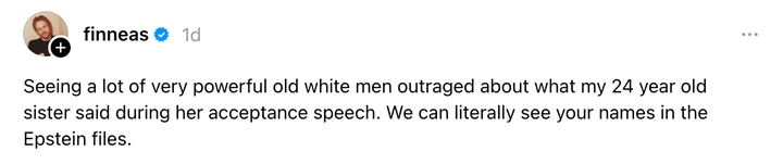 Screenshot of Finneas O'Connell via Instagram threads