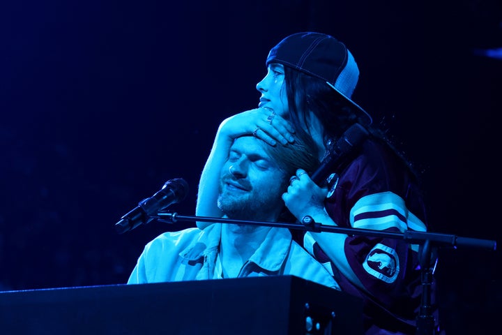 Finneas O'Connell and Billie Eilish perform on stage during “Hit Me Hard and Soft: The Tour” in 2024 in Inglewood, California.
