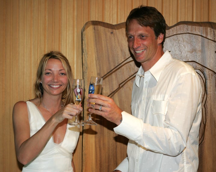 One of the photos of Tony Hawk and his then-bride Lhotse Merriam taken at their 2006 wedding by photographer Mark Epstein. 