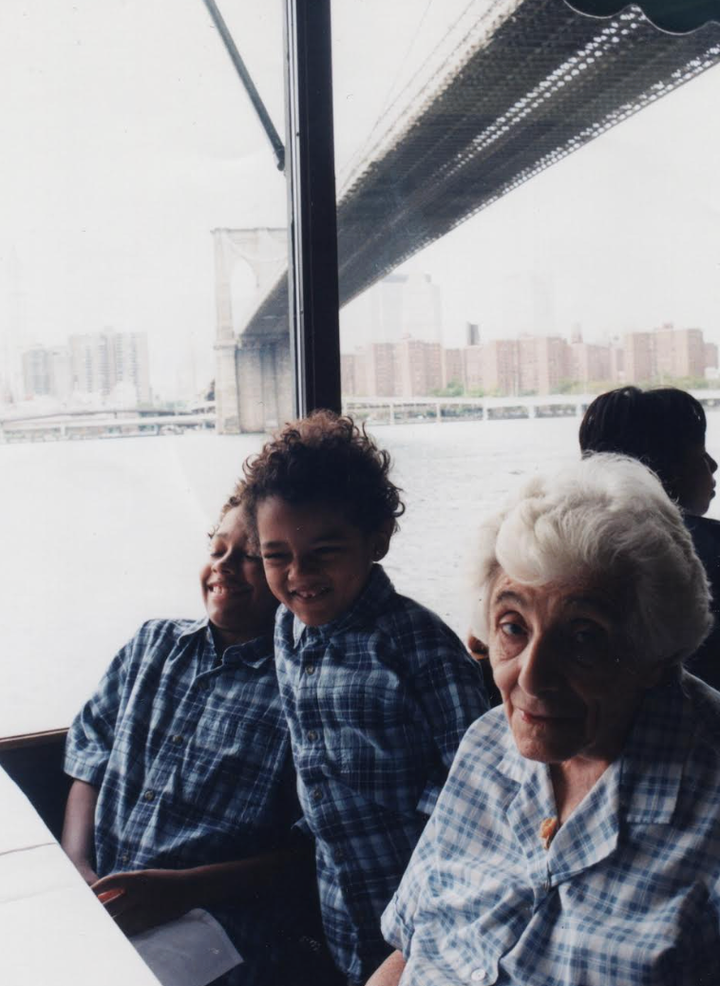 The author (middle), his older brother and his grandmother in 2004.