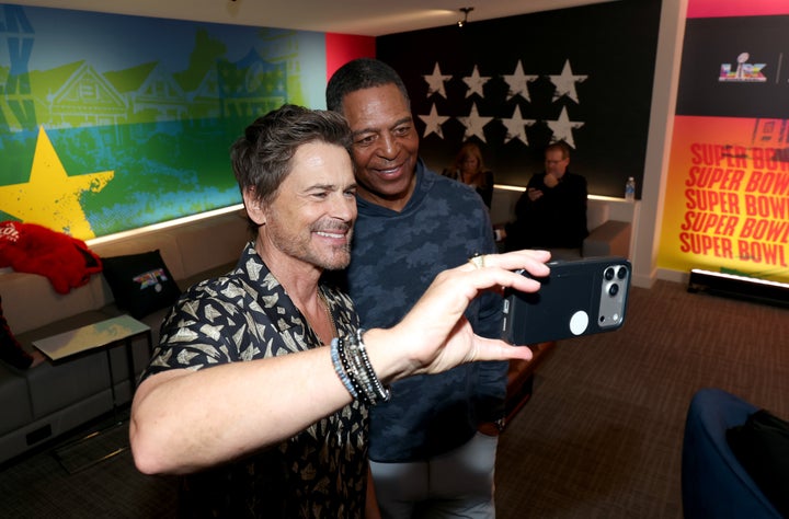 Rob Lowe et Marcus Allen au Super Bowl LX