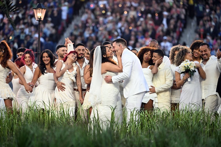 A wedding took place during Bad Bunny's Super Bowl Halftime Show