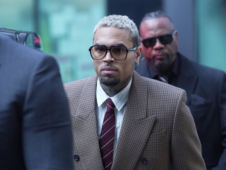 Brown arrives at Southwark Crown Court, south London, where he was charged with an alleged assault at a London nightclub in July 2025.